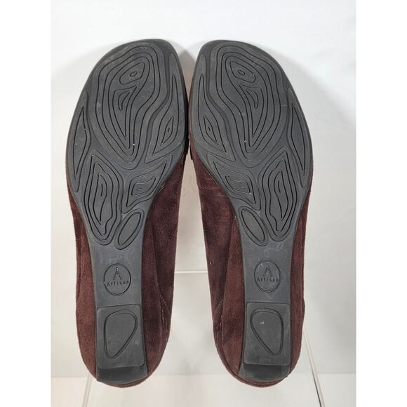 CLARKS Shoes Artisan Flats Comfort Brown Suede SlipOn Embroidered Women Size 9W - Picture 9 of 15